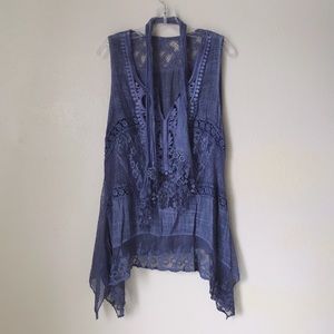Crochet knit flyaway cardigan